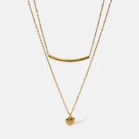 fashion love stainless steel pendant necklace 18k real gold plated personality girl clavicle chain waterproof and fade resistant