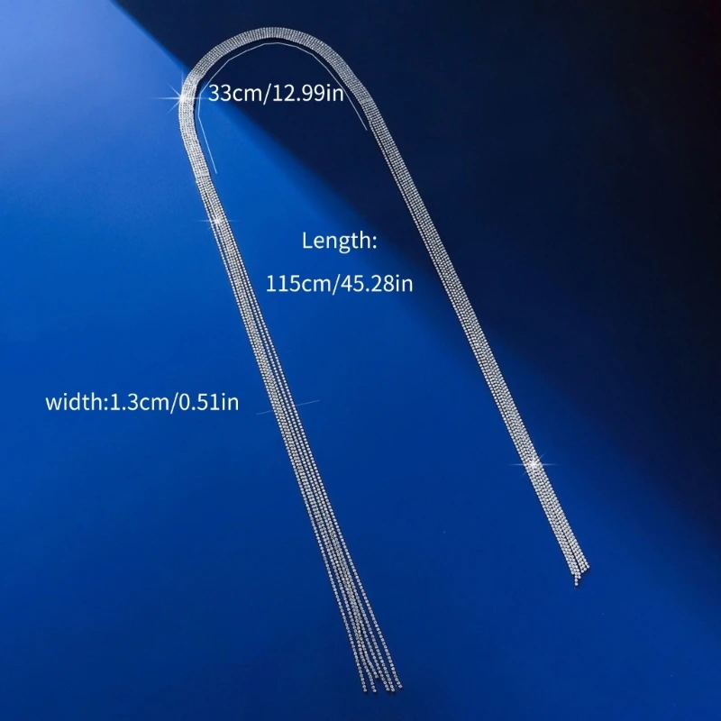 Шикарный шарф для женщин длинная цепочка со стразами ночного клуба выпускного