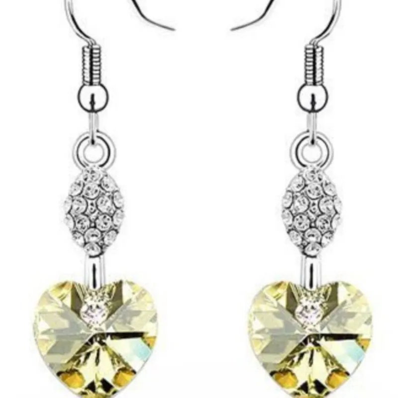 Серьги-подвески для девочек с подвесками в форме сердца и кристаллами - купить по