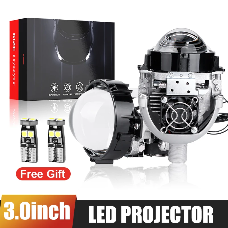 

3.0'' Bi-led Projector LED H4 H7 Hi/Lo Beam Lenses 4300K 6000K Bright White H1 9005 9006 Light Headlight 90W For Car Accessories