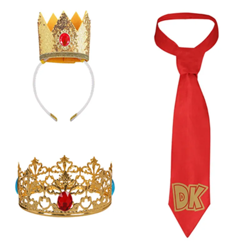 Donkey Cosplay Neck tie Kong Neckband Movie Peach Red Neckband Princess Crown Headband  Halloween Carnival Costume Accessories