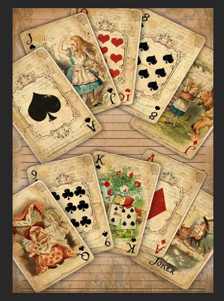 

Alice in Wonderland Playing Cards Retro Metal Sign Plaque Gift Home Tin Vintage