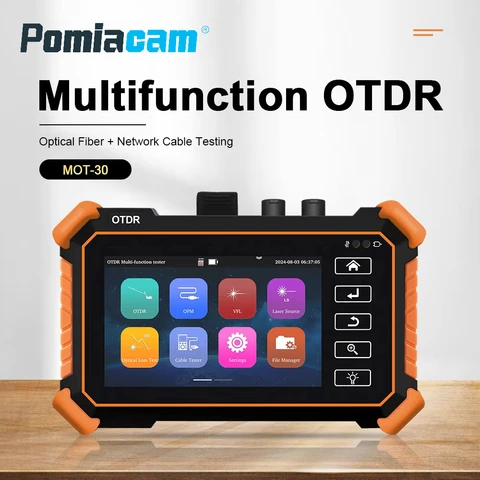 Профессиональный тестер OTDR MOT-30, 1310/1550 нм, 26/24 дБ, 4-дюймовый IPS-экран, визуальный локатор неисправностей, измеритель оптической мощности, тест UTP