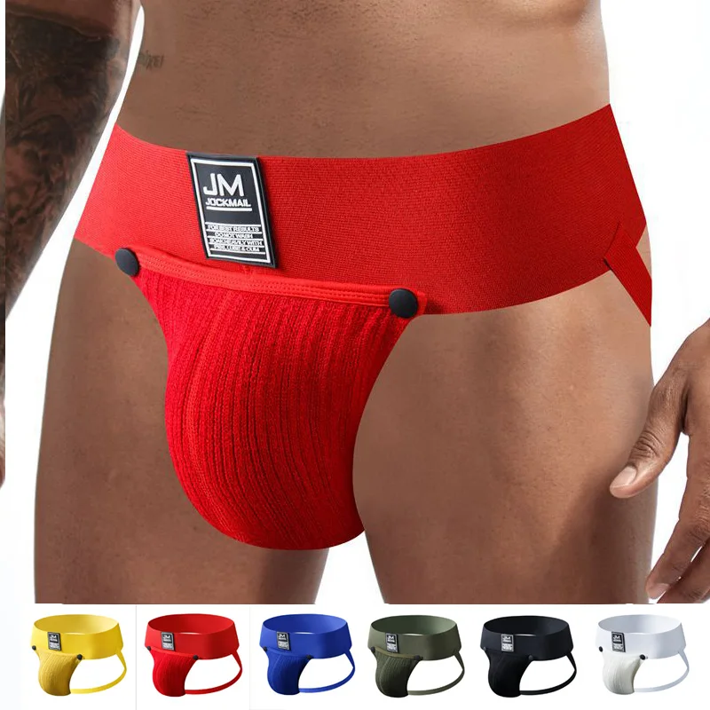 

Новинка 2022, мужские стринги и стринги Jockmail, нижнее белье, вязаное крючком, съемное пикантное Мужское нижнее белье разных цветов