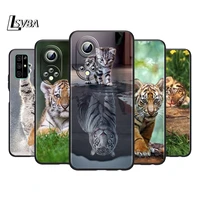 cute little tiger silicone cover for honor 60 50 se 30 30i 20 20s 20e 9s 9a 9c 30s 7c pro lite black phone case coque