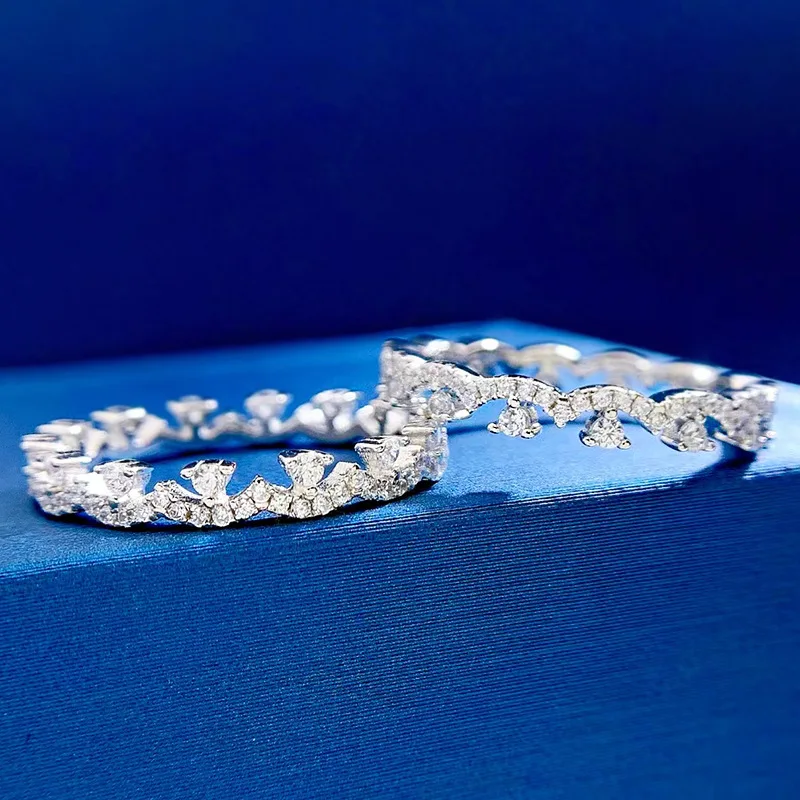 

New full diamond row ring lace ring female simple personality thin stacked ring fashion trend