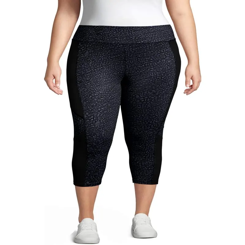 

HMCN by HMCN Women`s Plus Active Colorblocked Performance Capri Leggings
