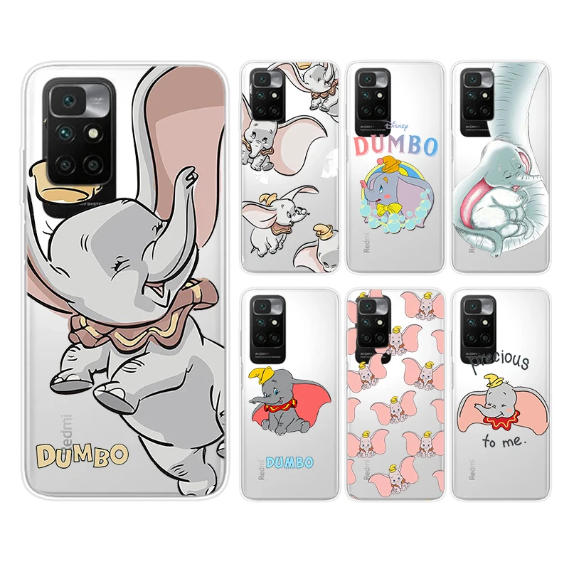 

Dumbo Disney cartoon cute Phone Case For Redmi 10 10X 10C 9 9AT 9T 9A 8 7 6 K50 K40 Silicone Transparent Soft Shell Cover
