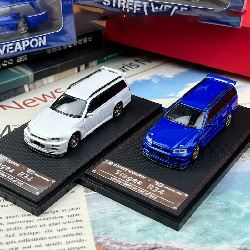 

Spot SW 1:64 Nissan R34 Stagea 260RS модель автомобиля для путешествий Классическая коллекция для взрослых статический дисплей подарок сувенир