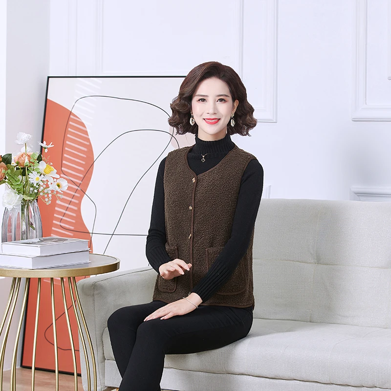 Женский Флисовый Жилет Осень-зима Корейский Стиль Дикой Природы Искусственный