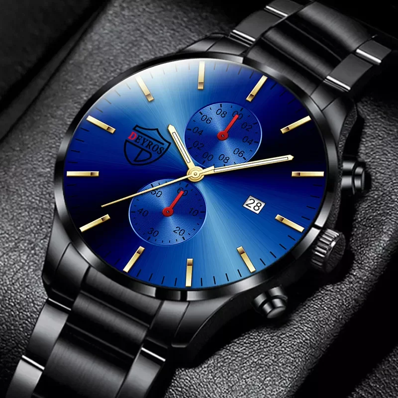 

Fashion Mens Sports Watches Luxury Male Stainless Steel Analog Luminous Quartz Wrist Watch Men Business Casual Leather Watch