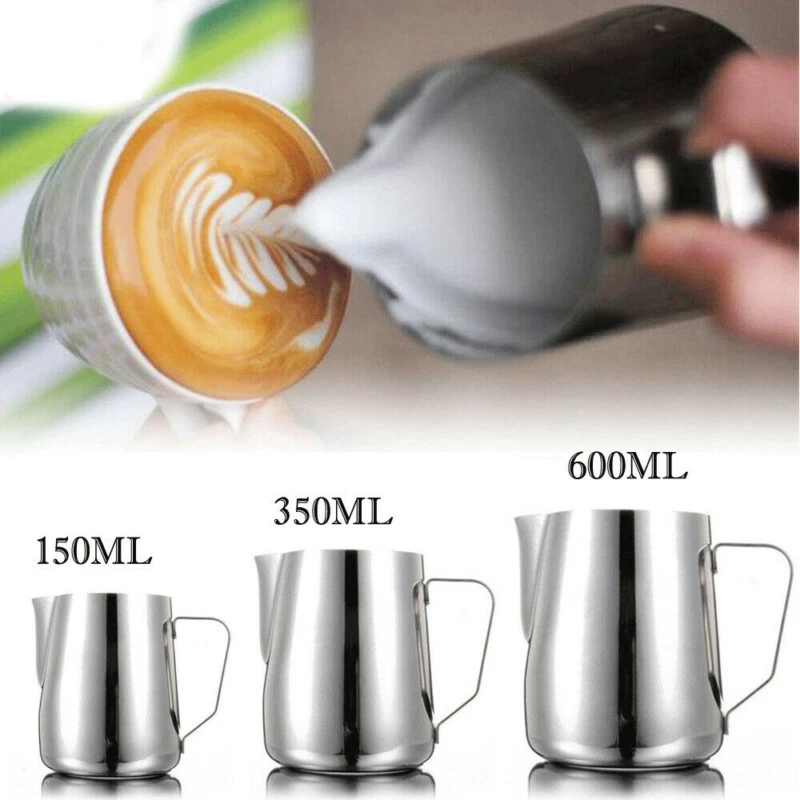 

Espresso Coffee Latte Cream Frothing Pitcher Maker Art Mug Cup Dining Tools Fashion Stainless Steel Craft Cappuccino Milk Jugs