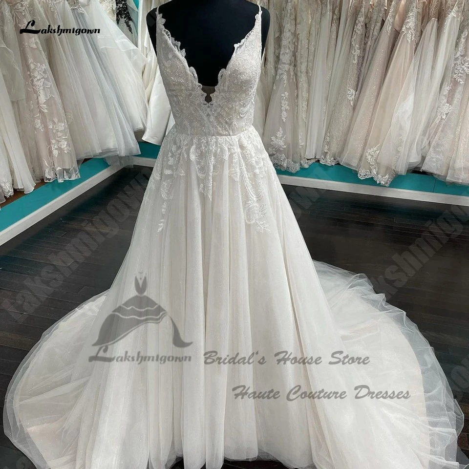 

Платье Lakshmigown женское свадебное ТРАПЕЦИЕВИДНОЕ, пикантное пляжное на тонких бретелях, с кружевной аппликацией, в стиле бохо, 2023