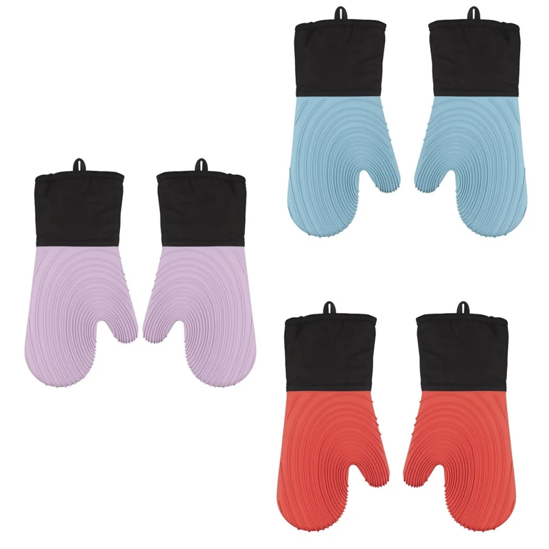 

Silicone Heat Resistant Gloves +2 Pot Holders+2 Cup Insulation ​Mats for Grilling/Cooking/Baking Oven Glove