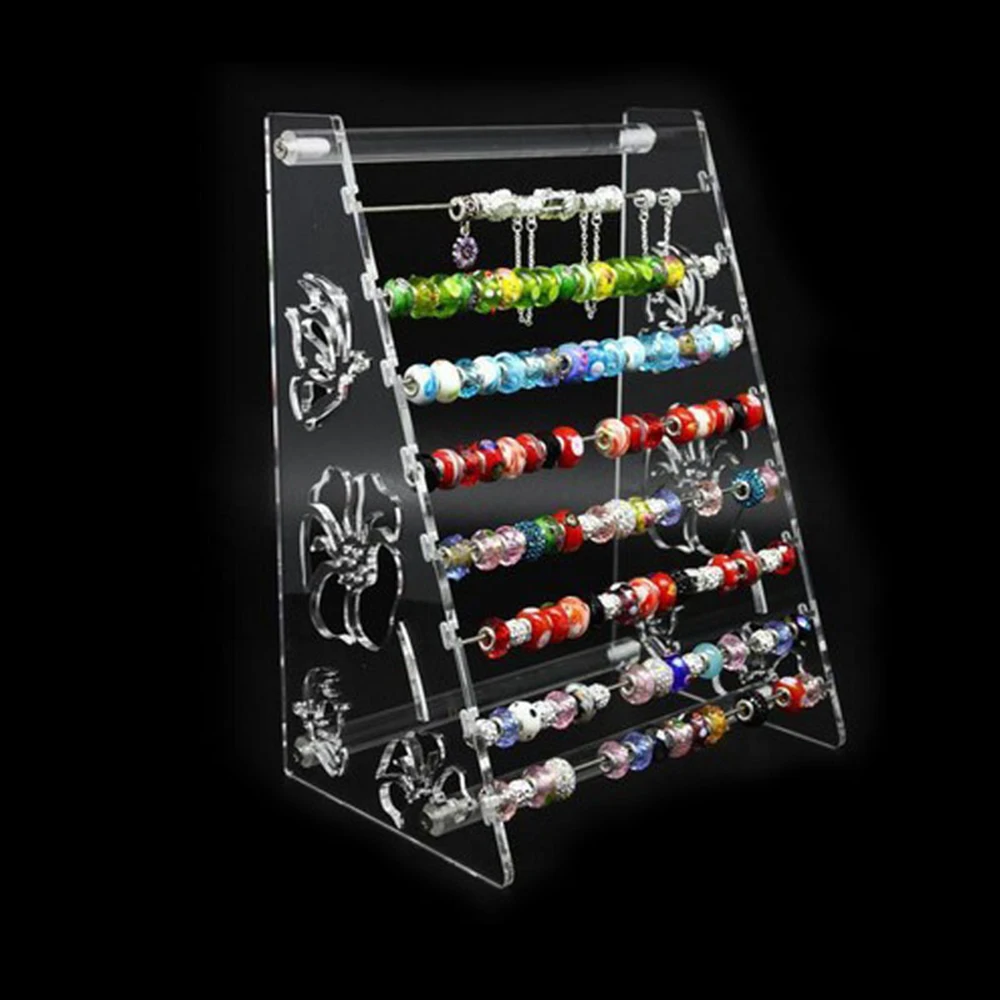 

Подставка для демонстрации ювелирных изделий, прозрачная акриловая витрина для колец, серег, браслетов, органайзер для хранения бусин