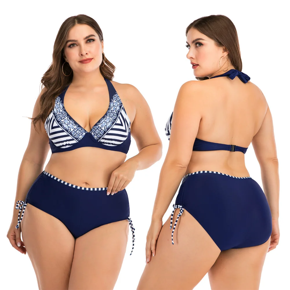 

Oversized Bikini Women's Swimsuit High Waist Open Back Swimwear Fashion Sexy Lace Up Swimwear Split Plus Size Bathing Suit