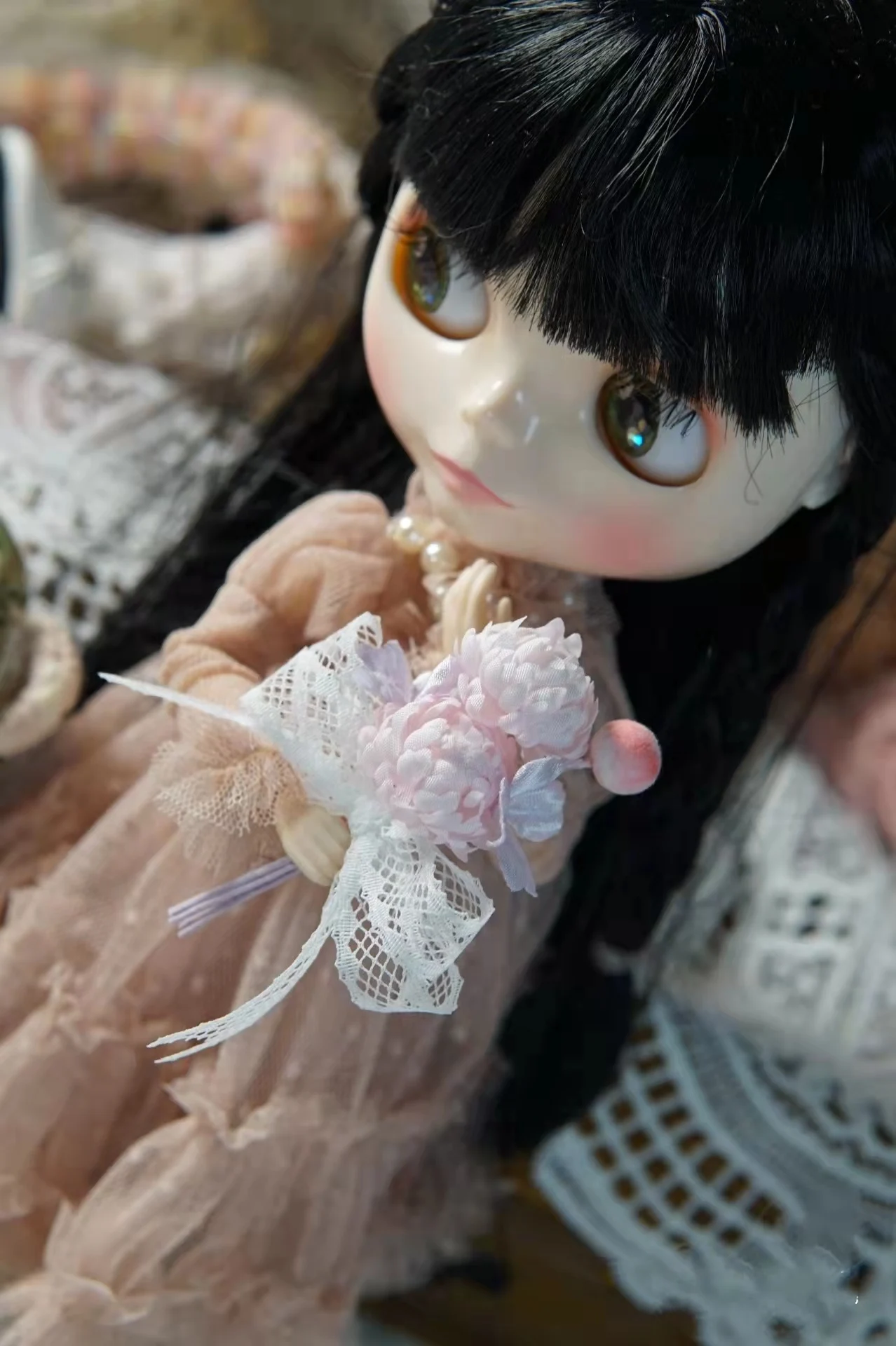 

BJD Dolls Silk Berries bouquet of flowers Suit 1/6 30cm Blythe(Fit for Pullip,Ob24,,Azone,Licca,ICY, JerryB, 1/6 Doll A