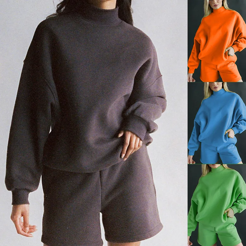 

Two Piece Sets Womens Outifits 2022 Autumn Winter 2022 Round Neck Loose Long Sleeve Casual Sweatshirts Pants New Fashion Suit