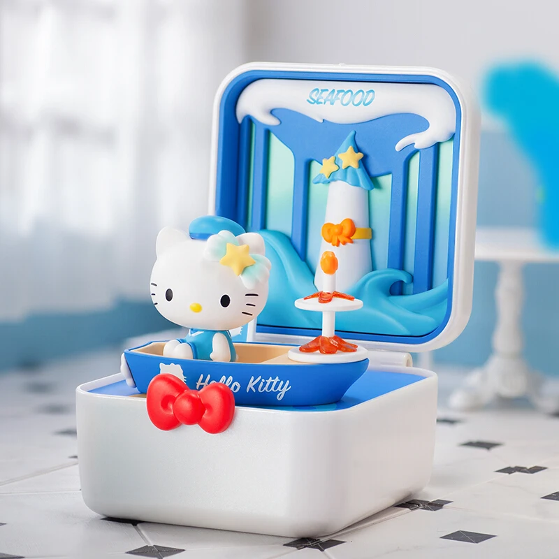 

POP MART & Sanrio Hello Kitty Food Town Series Blind Box Girl Kawaii Doll Action Figure Toys Birthday Gift Kid Model Mystery Box