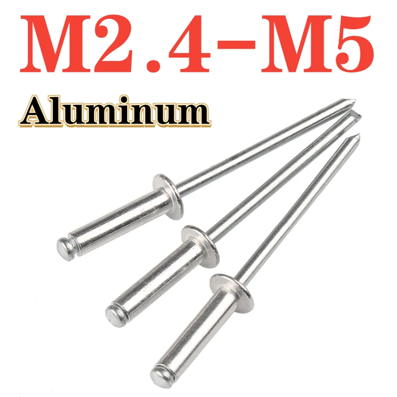 

10/20 Pop Rivets Aluminum M2.4 M3 M3.2 M4 M5 Dome Blind Pull Core Rivets Steel Handle Mandrel Exhaust Rivets