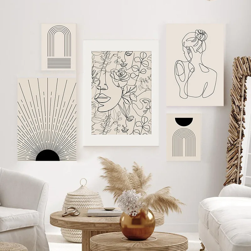 

Настенная картина на холсте, постер, украшение для дома, декор для спальни, гостиной, абстрактная линия, фон для дивана, декоративная картина