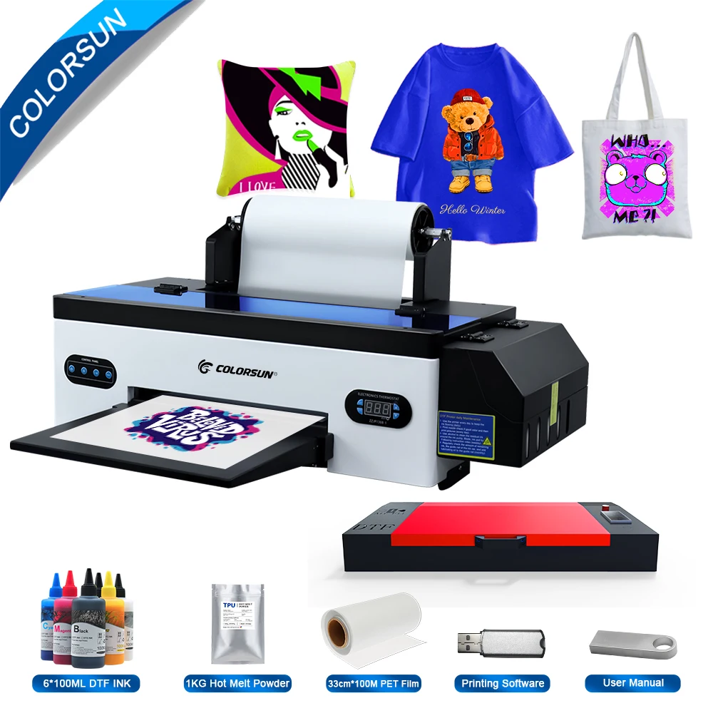 

Colorusn dtf printer a3 T-shirt dtf Printing Machine a3 dtf printer For Printing T-Shirt Jeans Hoodies Bag R1390 DTF Printer
