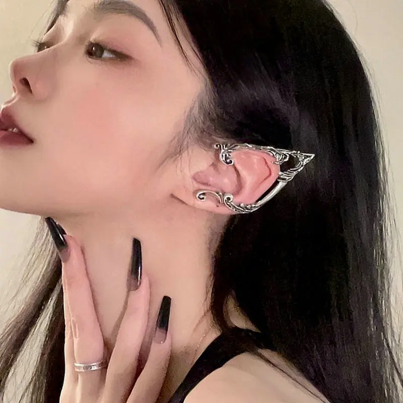 Goth Fairy Ear Cuff Earring Dark Elf Ear Clip No Piercing Earrings For Women Punk Halloween Earcuff Jewelry Party