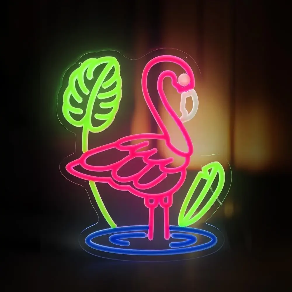 Неоновая Вывеска В Форме Фламинго Дневной Свет Лампа С USB-подключением Ночник Для