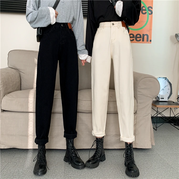 DD2758 New Korean style high-waist slim straight-leg loose-fitting jeans