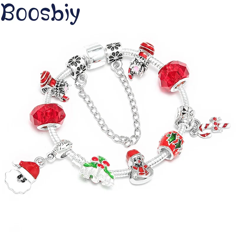 Высокое качество милые подвески Санта-Клауса браслет-подвеска подходит для