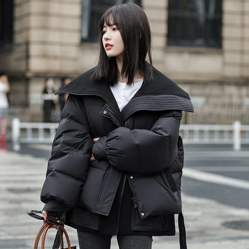 DEODAR Winter Women Short Down Coat Lady Soft Loose 90% White Duck Down Jacket Green Liner Detachable Parkas Outwear Windproof