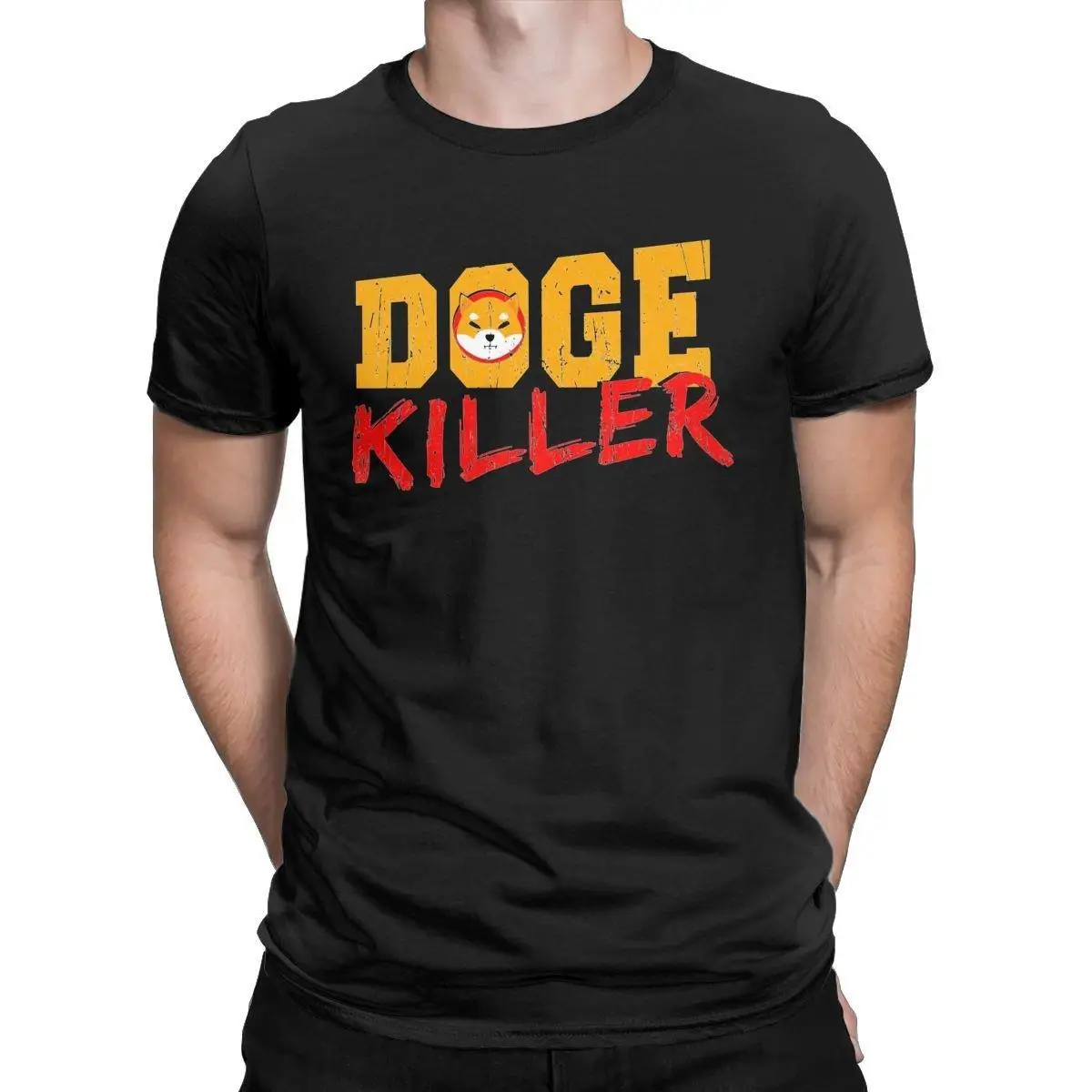 

Doge Killer Shiba Inu Coin T-Shirt for Men Token Cryptocurrency Shib Coin Cotton Tees Round Neck Short Sleeve T Shirts Clothing