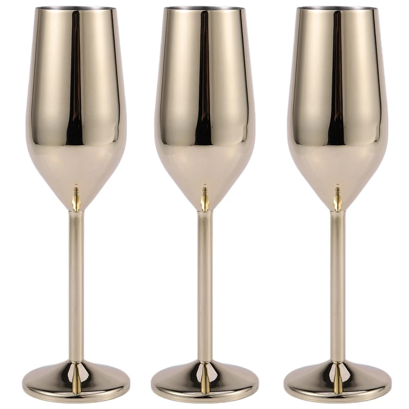 6Pcs/Set Shatterproof Champagne Glasses Brushed Gold Wedding Toasting Champagne Flutes Drink Cup Party Marriage Wine