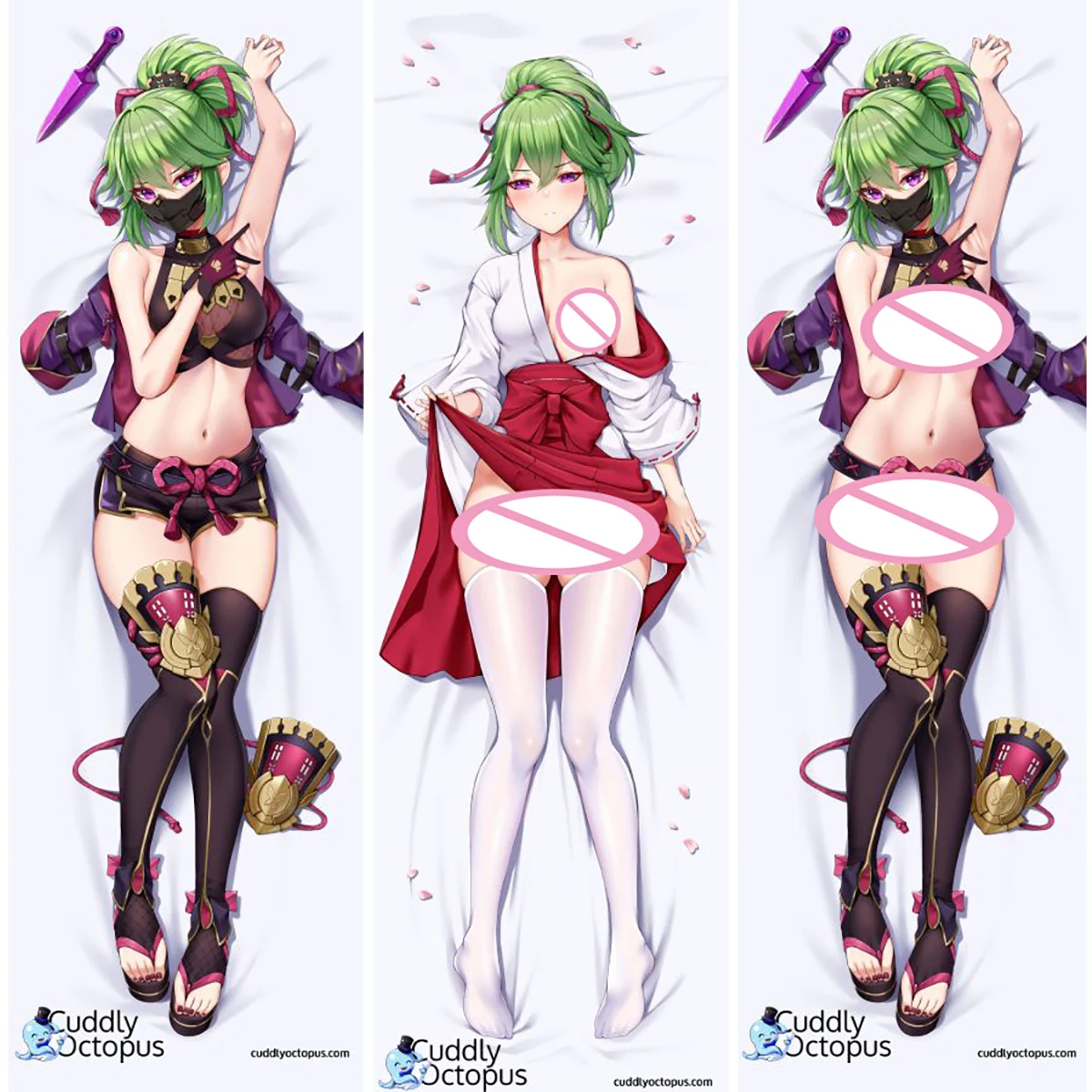 Genshin Impact Kuki Shinobu 2WAY Dakimakura Hing Чехол для тела Otaku Подушка Наволочка