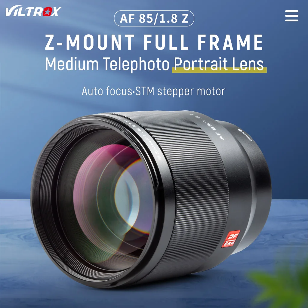 

VILTROX 85 мм F1.8 Z Mark II STM Автофокус Объектив с фиксированным фокусом F1.8 AF для объектива Nikon Camera Z Mount Z50 Z6 Z6II Z7 II MarkII объектив