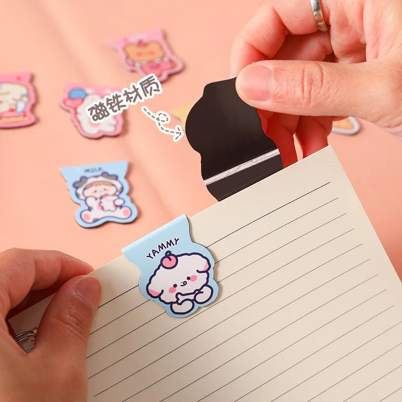 

3pcs/pack Creative Magnetic Folio Bookmarks Cute Cartoon Animal Convenient Bookmark Student Kid Stationery School Supplies