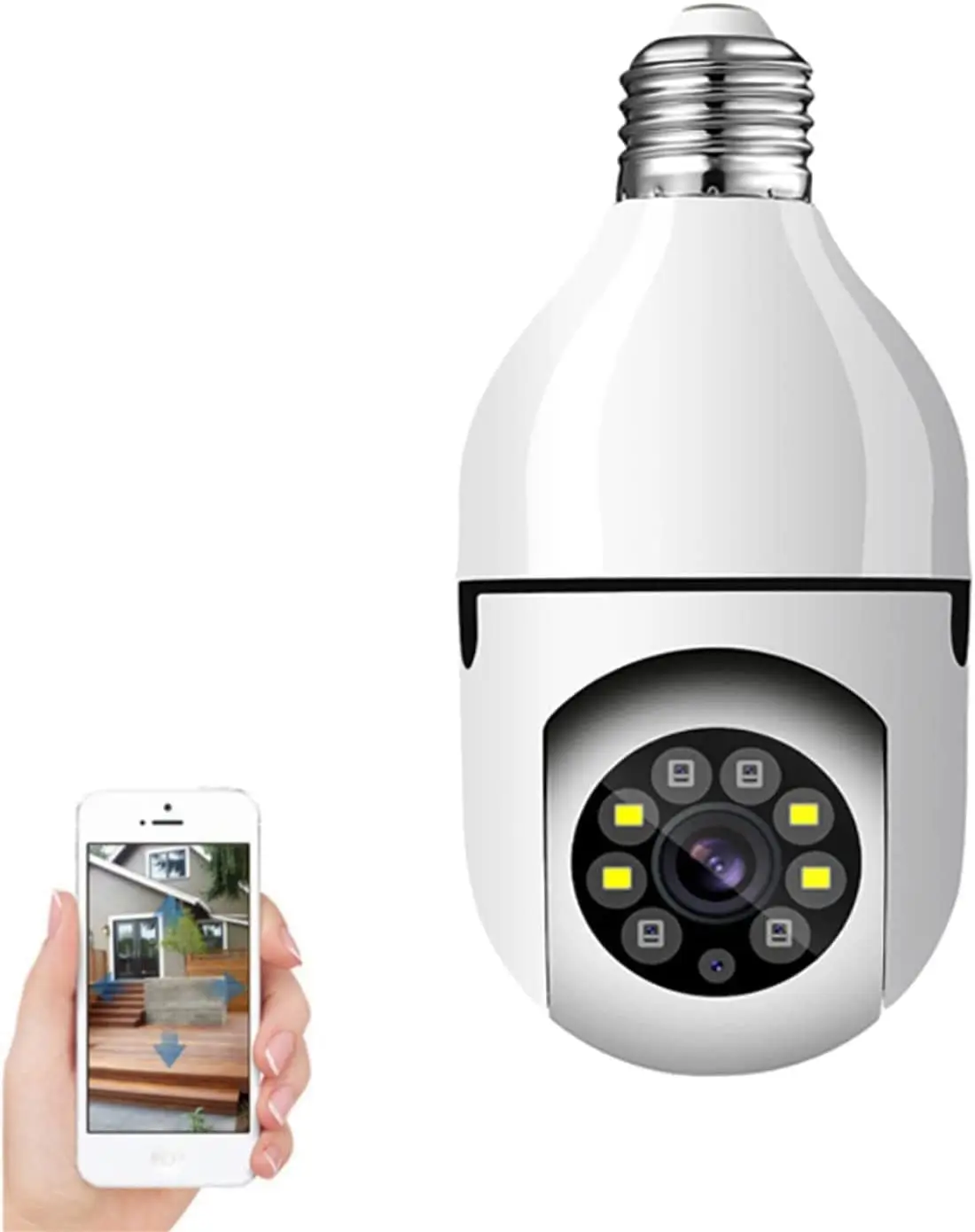 

Segurança Completa para Casa e Escritório 2022 WiFi Segurança Espiã Câmera 1080P E27 Lâmpada Câmera Visão Noturna Infrav