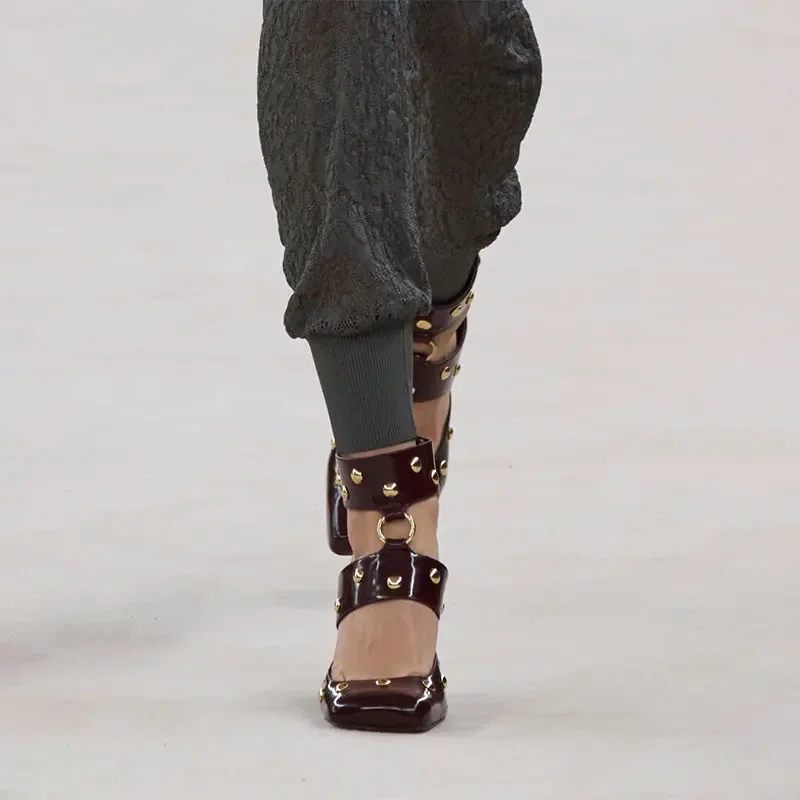 Европейские и американские модельные туфли женские нестандартные сандалии на