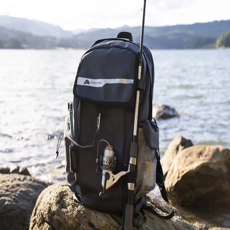 Ozark Trail Tackle and Gear 27 Ltr Fishing Backpack, Black, Unisex