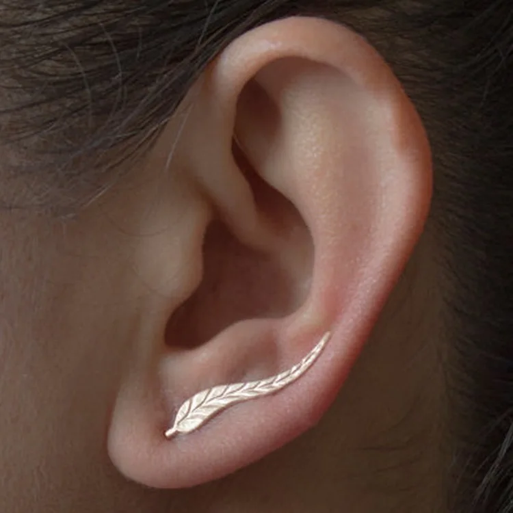 

2022 New Vintage Leaves Earrings for Women Beautiful Tree Leave Earrings or Like Feather Earrings Ear Clip