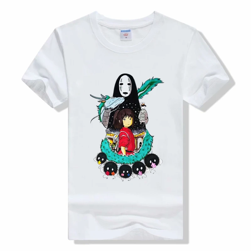

Anime Studio Ghibli Spirited Away Hayao Miyazaki Print T-shirt Women Harajuku Aesthetic Tshirt White Tops Kawaii Female TShirt