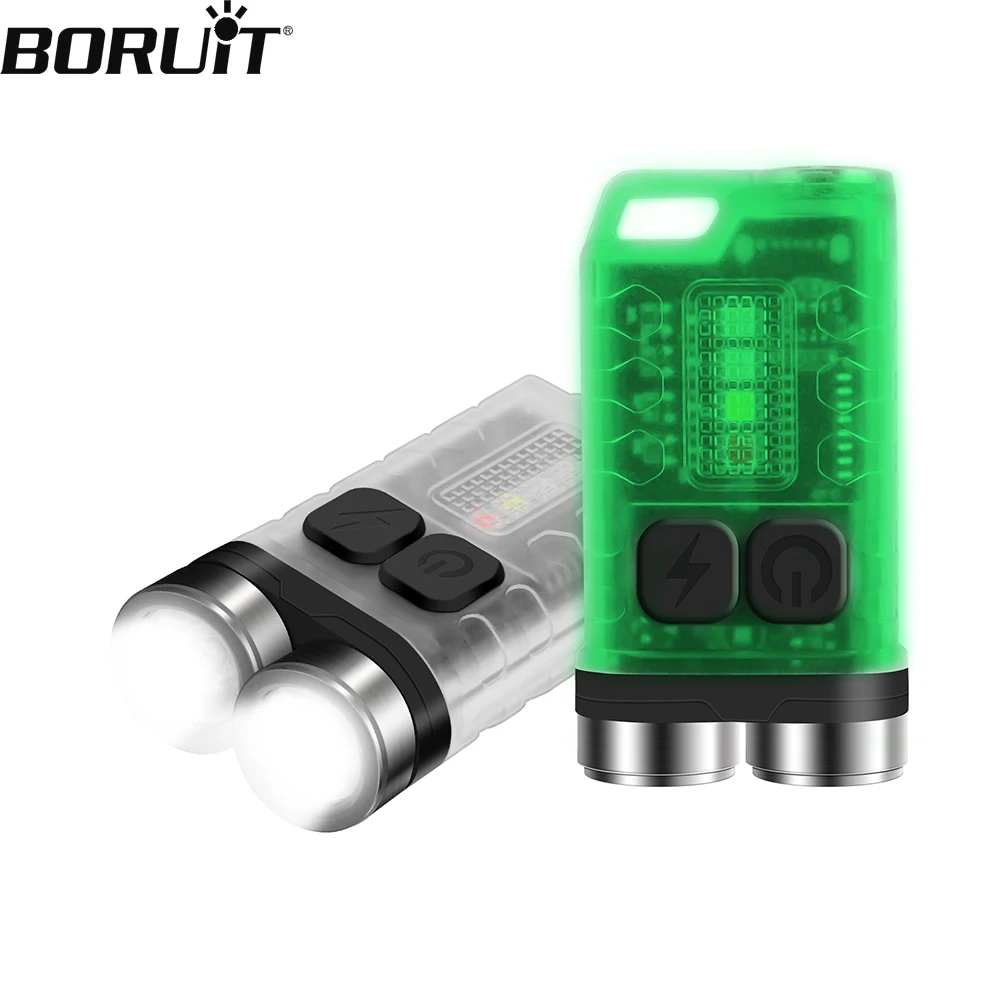 

BORUiT V3 светодиодный брелок Портативный фонарик рабочий светильник тип-c перезаряжаемый мини фонарь с магнитом УФ карманный фонарик для кемпинга