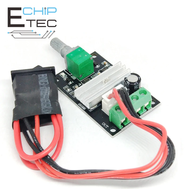 

DC 6V 12V 24V 28V 3A 80W PWM Motor Speed Controller Regulator Adjustable Variable Speed Reversible Control Potentiometer Switch