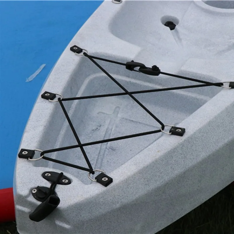 

D Ring Mooring Deck Fitting Canoe Kayak Bungee Shock Cord Sailing Rope with Screw Fishing Rigging Bungee Kit Set