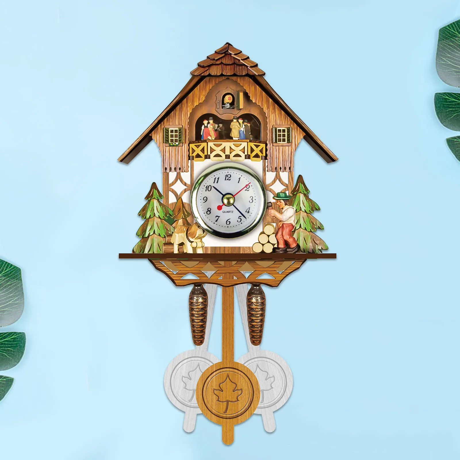 

Часы Cuckoo, настенные часы, ручная работа, винтажные деревянные часы, искусственное дерево для спальни, гостиной, школы, офиса