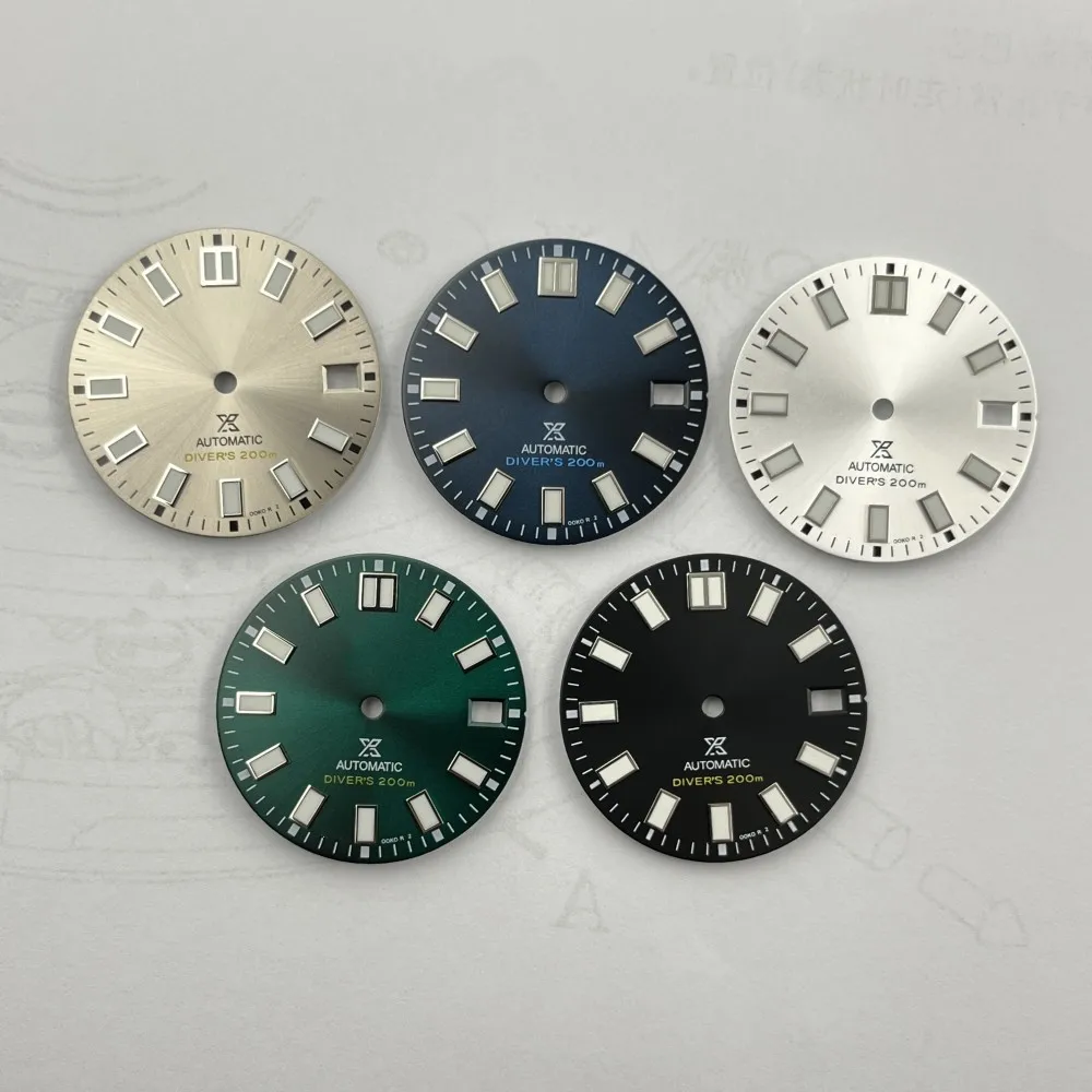 

NH35 dial element surface 28.5mm green luminous dial, suitable for NH36 mechanical watch accessory pointer case