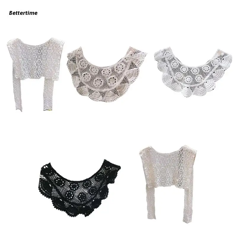 

B36D Women Knotted Scarf Warm Shawl with Crochet Pattern Taking Photo Wrap Shawl