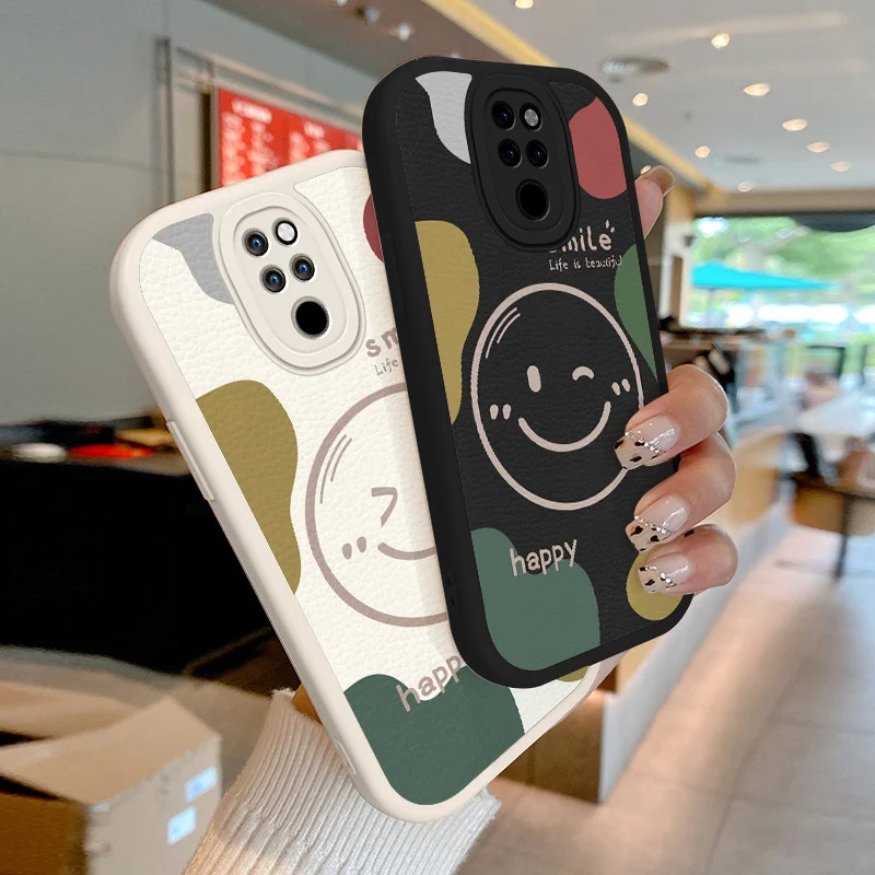 

For Huawei Mate 20 Pro P20 P30 Pro P40 Lite 4G 5G Nova 4E 5T 7i 7 SE Honor 20 20S Case Lovely Smiling face Lambskin Phone Case