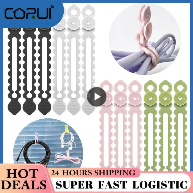 

Cable Tie Wall-mounted Cable Ties Durable Silicone Wire Manager Reusable Cable Storage Cable Ties Mobile Phone Accessories