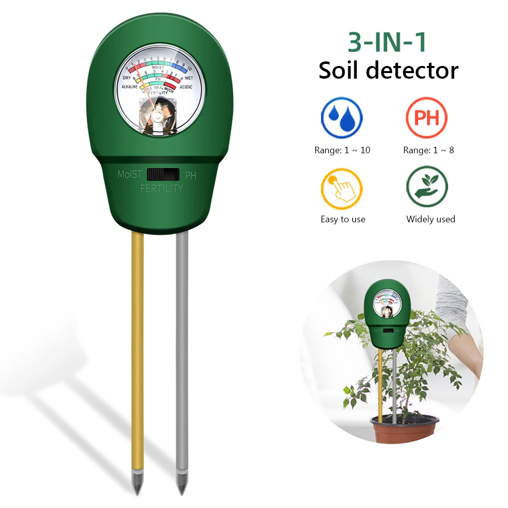 

3 in 1 Soil PH Tester pH Light Hygrometer Moisture Analyzer Acidity Meter for Plant Flowers Gardening Tool Soil PH Tester